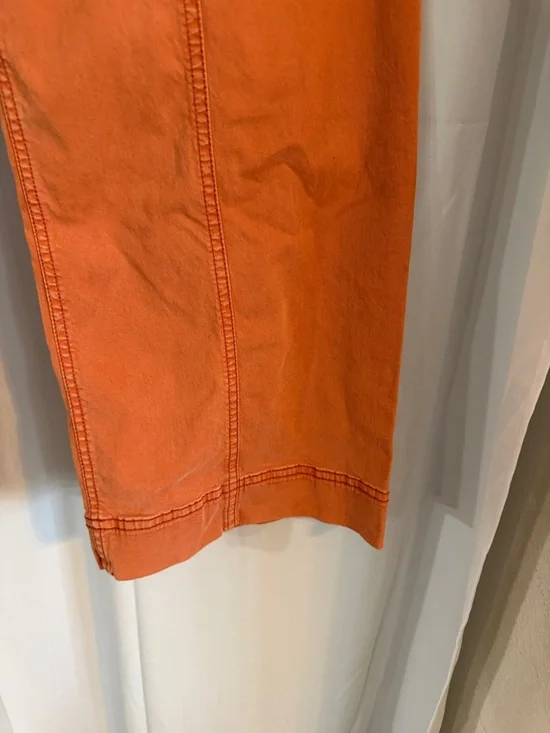 Pilcro Anthropologie Wide Leg Crop Pants Orange Utility High Rise 25 - Picture 3 of 12